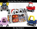 Toy Restore Replacement Stickers fits Little Tikes Cozy Truck With Eyes Brown