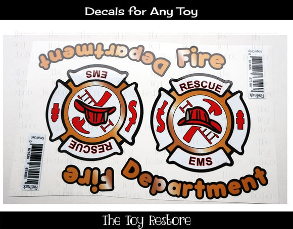 Fire Department Fire Engine Decals Replacement Stickers fits Any Step 2 Step2 Little Tikes, DIY Cars, Trucks, Vehicles Bed