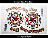 Fire Department Fire Engine Decals Replacement Stickers fits Any Step 2 Step2 Little Tikes, DIY Cars, Trucks, Vehicles Bed
