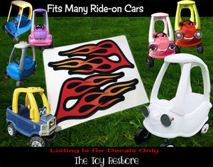 The Toy Restore Bright Flame Wings  For Hot Rod Custom Colorful DIY Replacement Decals Stickers fits Step 2  Little Tikes Car Truck Vehicle