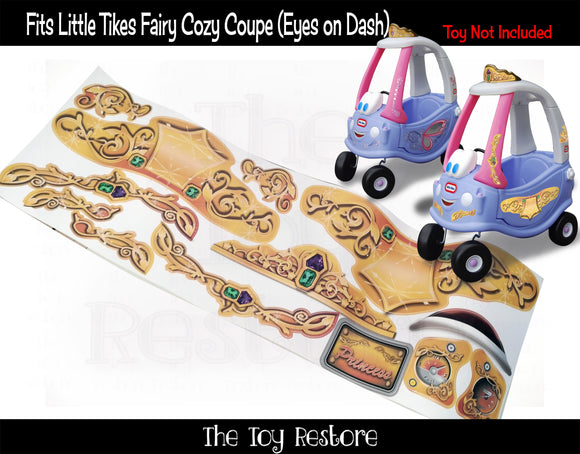 Golden Princess Replacement Stickers Fits Little Tikes Fairy Coupe Cozy Coupe Car