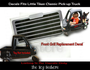 Front Grill Decals Toy Restore Replacement Stickers for Little Tikes Cozy Ride On Classic Pickup Truck
