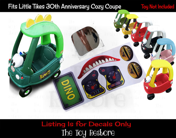 The Toy Restore Replacement Stickers Decals fits Little Tikes Tykes Dino Cozy Coupe Car