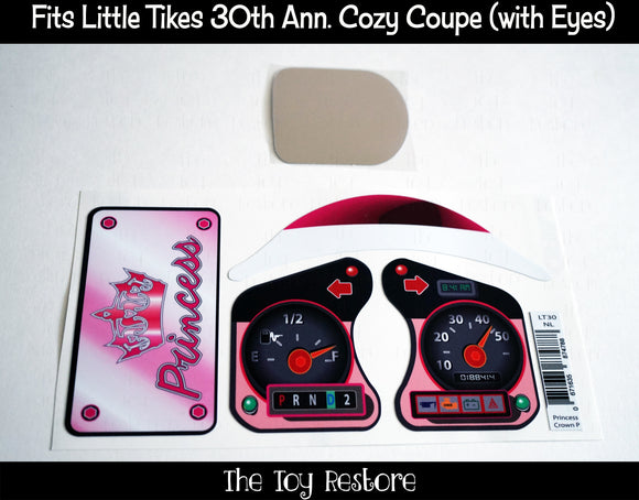 Princess Decal Set Replacement Stickers fits 30th Anniversary Little Tikes Tykes Custom Cozy Coupe Car
