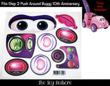 Decals Replacement Sticker Fits Step2 10th Anniverary Push Around Buggy Ride-on Car Girl