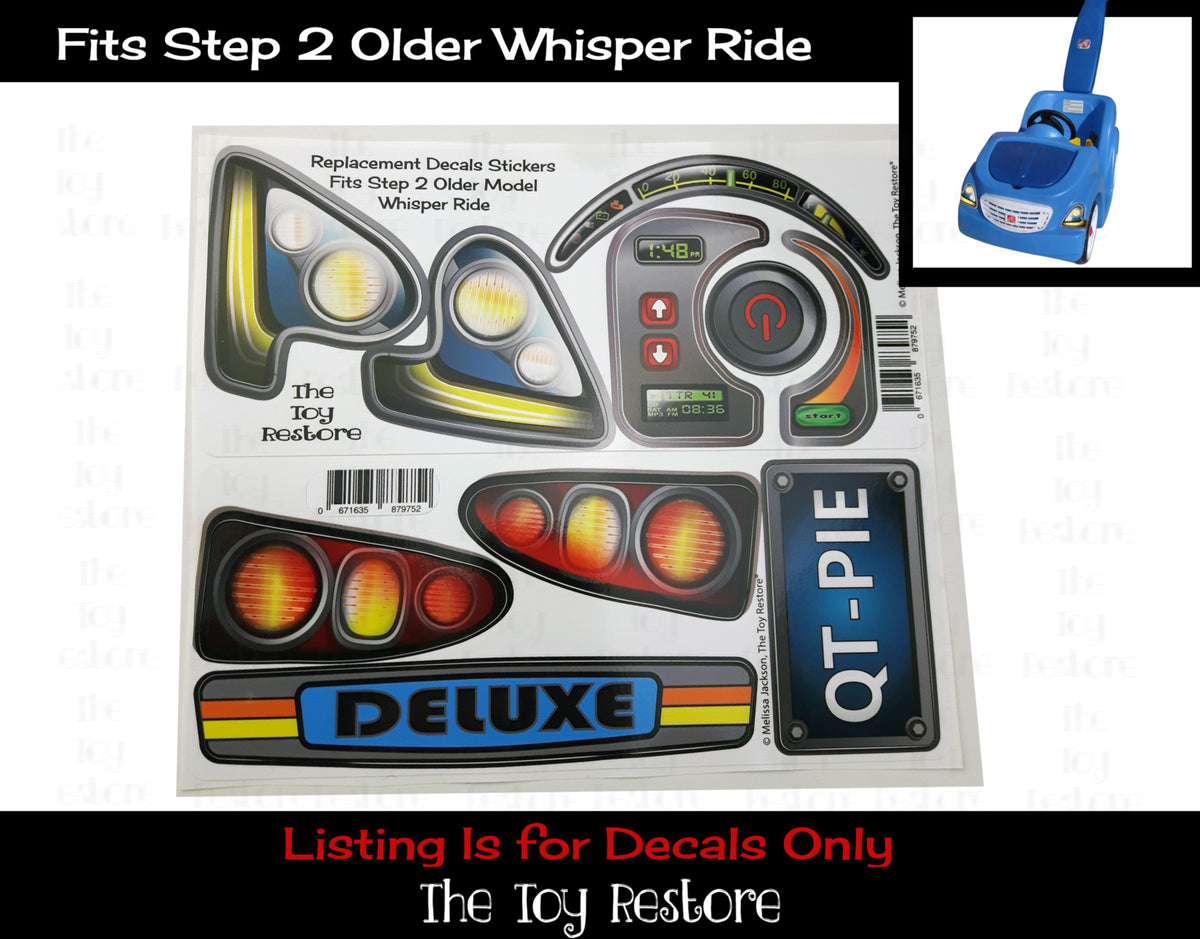 Decals Replacement Sticker Fits Step2 Older Blue Whisper Ride Buggy Ri ...