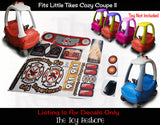 Firetruck Stickers Replacement Decals fits Little Tikes Tykes Custom Cozy Coupe II Ride-On Car Fire Truck Engine Set