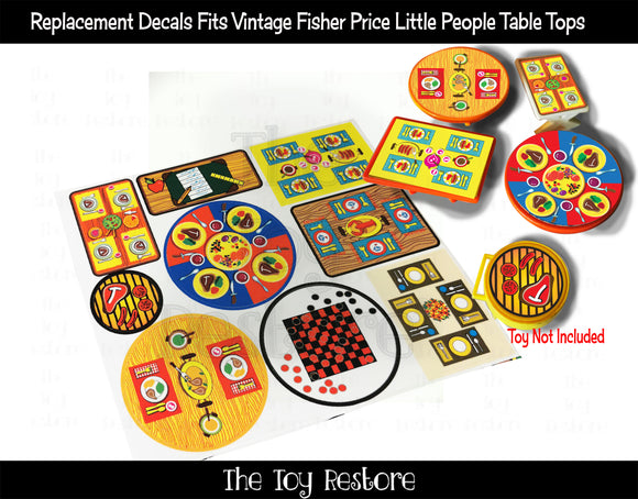 The Toy Restore Replacement Stickers fits Vintage Fisher Price Little People Table Tops