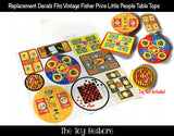 The Toy Restore Replacement Stickers fits Vintage Fisher Price Little People Table Tops