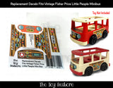 The Toy Restore Replacement Stickers fits Vintage Fisher Price Little People Mini Bus Minibus