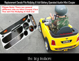 The Toy Restore Replacement Stickers fits Austin Mini Cooper Rollplay 6V Battery-Operated Ride-on Kids Car Full Set