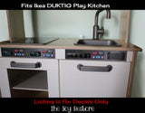 The Toy Restore Replacement Stickers Spare Decals Fits IKEA DUKTIG Play Kitchen Oven Microwave