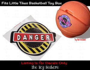 The Toy Restore Replacement Decals Stickers fits Little Tikes Basketball Toy Box Danger