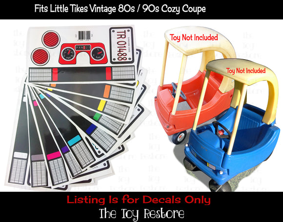 Spare Decals Replacement Stickers fits Vintage Little Tikes Custom Cozy Coupe Car