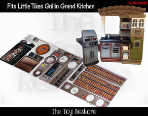 The Toy Restore Replacement Stickers Fits Little Tikes Grillin Grand Play Kitchen Decals