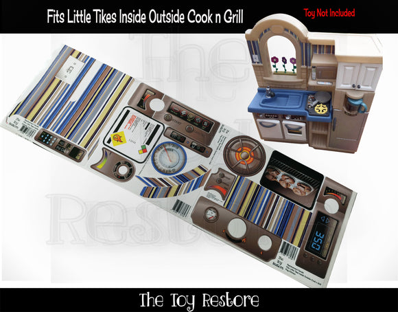 The Toy Restore Replacement Stickers Fits Little Tikes Inside Outside Cook n Grill Play Kitchen