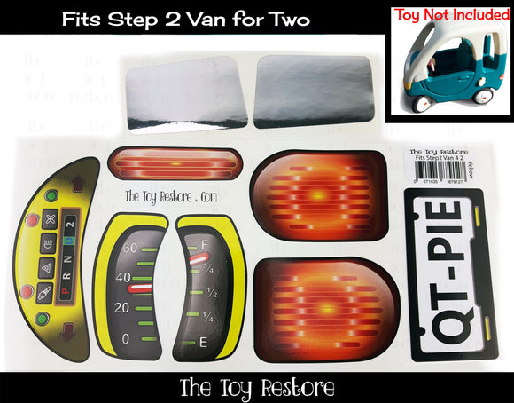 Minivan Decals Replacement Sticker Fits Step2 Van for Two Ride-on Car Toy