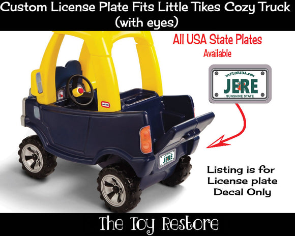 Florida Custom License Plate Replacement Sticker Fits Little Tikes Cozy Coupe Truck