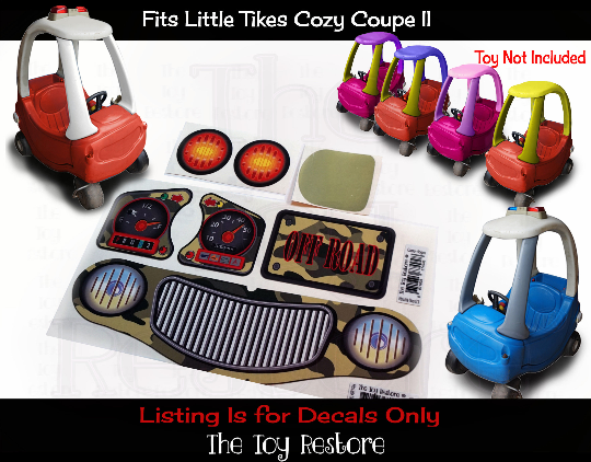 Camo Decals The Toy Restore Replacement Stickers for Little Tikes Tykes Cozy Coupe II Ride-On Car