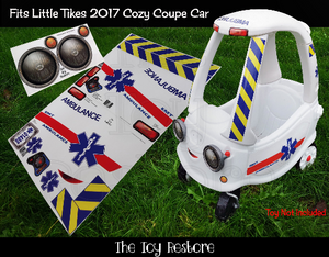The Toy Restore Replacement Stickers Ambulance Decals Fits Little Tikes 2017 Cozy Coupe Car