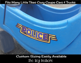 Black & Gold Police door Decals : New Replacement Stickers fits Step 2 , Little Tikes Cozy Coupe Cars, Trucks, Vehicles car truck ride on