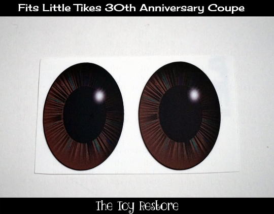 Brown Eye Pupils Decals Replacement Stickers for 30th Anniversary Little Tikes Tykes Cozy Coupe Has Eyes Car