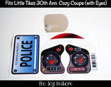 Replacement Stickers Decals fits 30th Anniversary Little Tikes Tykes Custom Cozy Coupe Car (with Eyes) Police