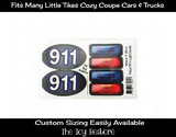 Police Light Decals Replacement Stickers fits Step 2 Little Tikes Custom Cozy Coupe Car Truck Vehicles ride on