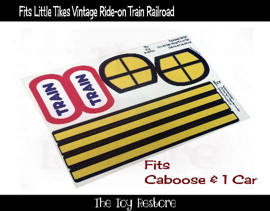 The Toy Restore Replacement Stickers Fits Little Tikes Tykes Vintage Ride-On Train Battery Operated Railroad One Car & Caboose