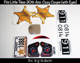 Sheriff Decals Replacement Stickers fits 30th Anniversary Little Tikes Tykes Cozy Coupe Ride On Car (with Eyes on dash)