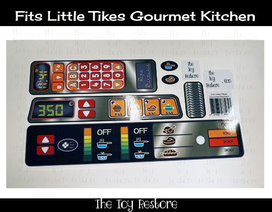 The Toy Restore Replacement Stickers for Vtg Little Tikes Tykes Gourmet Play Kitchen