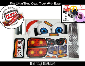 The Toy Restore Personalized Replacement Stickers fits Little Tikes Cozy Coupe Truck With Eyes on Dash Boy