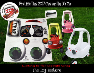 Personalized Replacement Stickers fits 2017 Little Tikes Tykes Custom Cozy Coupe Car Boy Green Eyes