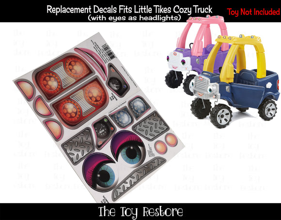 Replacement Stickers fits 2017 Little Tikes Cozy Coupe Truck With Blue Eyes Girl